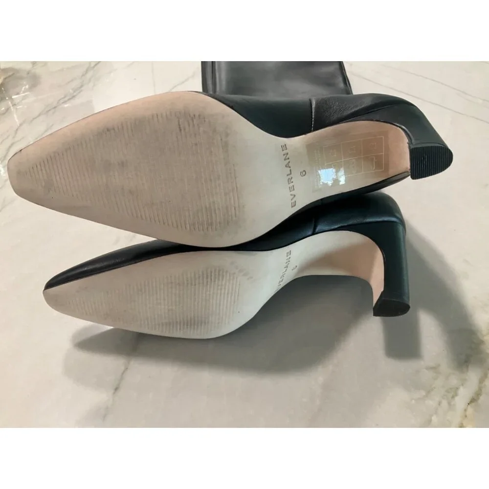 Everlane The Banana Boots in Black Leather New Womens Knee High - Picture 10 of 14